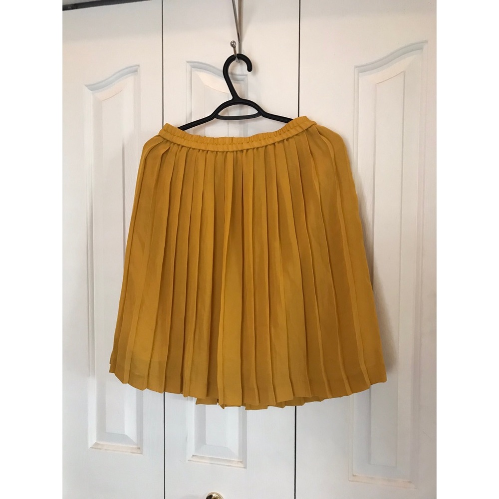 Mustard Pleated Skirt
